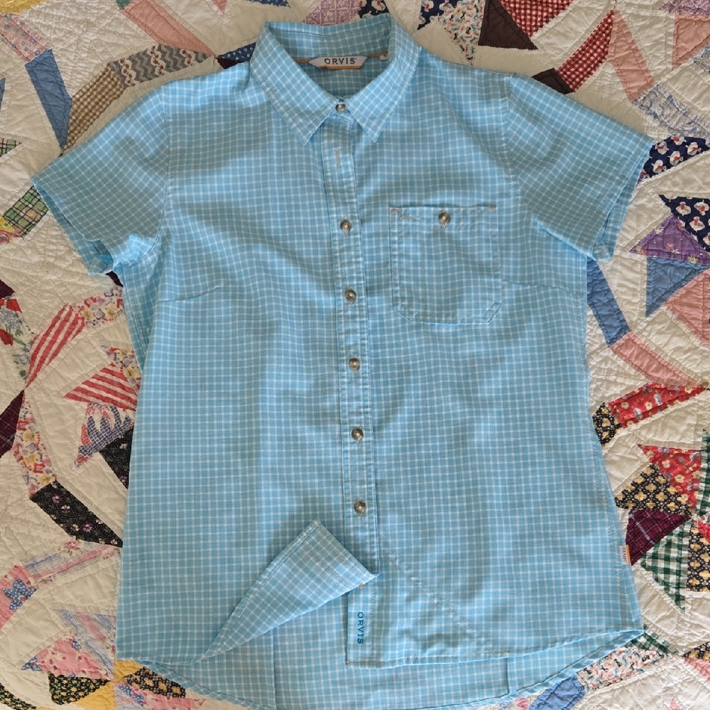 Orvis Women's Blue Checkered Shirt